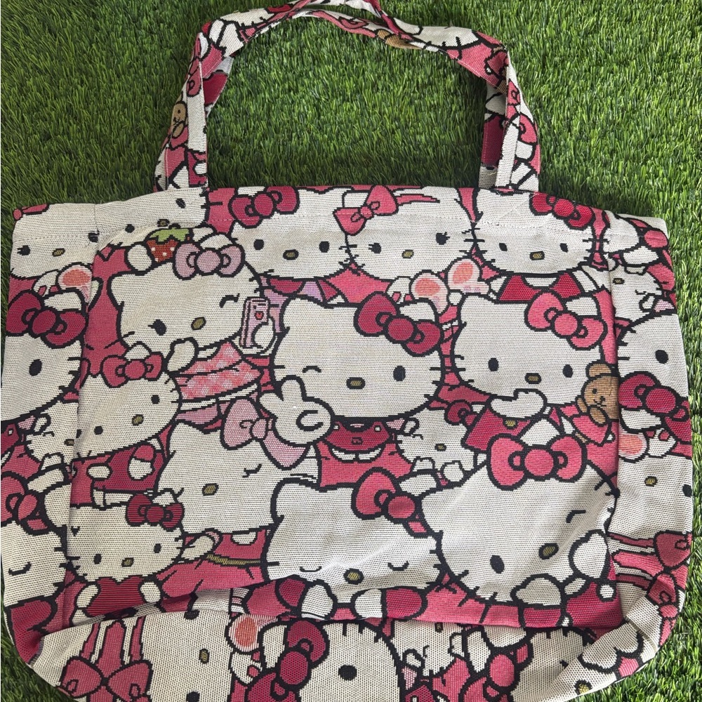 Hello Kitty Pink and White Character Canvas Tote